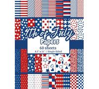 4th of July Scrapbook Paper Pad: independence Day Scrapbook Paper, Fourth of July Gingham Craft Paper, Card Making, Scrapbooking, Junk Journaling, ... Paper, Collage Papers, Single-Sided, 8.5 x 11