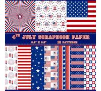 4th of July Scrapbook Paper: Patriotic Decorative Paper Pad | 8.5" x 8.5" Book with 10 Double Sided Designs | Great for Scrapbooking, Junk Journaling, Die-cutting and Various Other Papercrafts