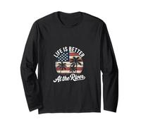 4th of July Summer Patriotic American Flag Festive Party Maglia a Manica
