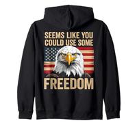 4th of July US Flag Eagle You Could Use Some Freedom Meme Felpa con Cappuccio