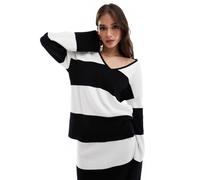 4th & Reckless - Maglione oversize a righe bianche e nere con scollo a V in coordinato-Multicolore 44