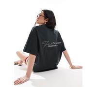 4th & Reckless - T-shirt oversize lavaggio acido antracite con stampa sul retro-Grigio XS