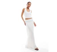 4th & Reckless - Top bianco in maglia allacciato al collo con schiena scoperta in coordinato 50