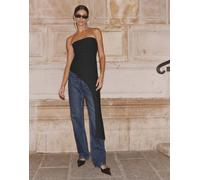 4th & Reckless - Top nero a fascia con dettaglio arricciato e drappeggio sul lato 38