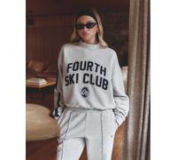 4th & Reckless x Felicia Wedin - Apres Ski - Felpa grigia e blu navy con riga laterale e scritta “Ski Club” in coordinato-Grigio XS