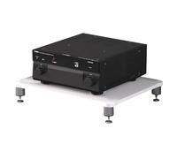 4TierAudio Rack ShelfWhite Supporto AV per componenti stereo Media Storage Entertainment Center 60x48x10cmDurable & Stylish Audio Rack Cabinet