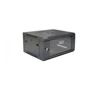 4U wall mounting cabinet 19" rack 600x450, glass door, mounted, 60kg, grey (RAL 7035)