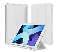 4UBonLife Custodia per iPad 9,7 Pollici 6a/5a Generazione 2018/2017 con Portapenne, per iPad Air 1 2013/Air 2 2014 Sottile Leggero in Morbido TPU Traslucida Posteriore Opaca Cover, Grigio Chiaro