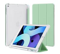 4UBonLife Custodia per iPad 9,7 Pollici 6a / 5a Generazione 2018/2017 con Portapenne, per iPad Air 1 2013/Air 2 2014 Sottile Leggero in Morbido TPU Traslucida Posteriore Opaca Cover, Verde Menta