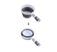 4UBonLife Mestolo di Acqua Pieghevole, Paletta d'acqua Mestolo, Silicone Sano e Inodore Mestolo Cucchiaio da Bagno Pieghevole, Salvaspazio Mestolo per il Bagno Doccia, per Giardino Cucina (Grigio)