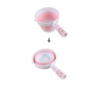 4UBonLife Mestolo di Acqua Pieghevole, Paletta d'acqua Mestolo, Silicone Sano e Inodore Mestolo Cucchiaio da Bagno Pieghevole, Salvaspazio Mestolo per il Bagno Doccia, per Giardino Cucina (Rosa)