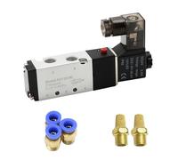 4V110-06 1/8 Aria Elettrovalvola Valvola pneumat 5 Vie Porta 2 Posizione Gas Pneumatico Elettrico Valvole Magnetiche DC12V 24V 110V 220V(4V110-06 w PC6-01,AC110)
