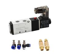 4V110-06 1/8 Elettrovalvola pneumatica Valvola pneumatica 5 vie Porta 2 posizioni Gas Pneumatico Elettrovalvole magnetiche DC12V 24V 110V 220V 1 pz(4V110-06 w SL6-01,DC12)