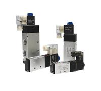 4V110-06 4V210-08 4V310-10 4V410-15 Electromagnetic 2 Position 5 Way Pneumatic Air Valves 1/4 DC12V DC24V Solenoid Valve 5/2(AC110V,4V410-15)