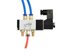 4V110-06 5 Way 2 Position 1/8" Pneumatic Solenoid Valve DC 24V DC 12V AC 110V AC220V with 4mm 6mm 8mm 4V110-06B 24V Hose Fitting(Only valve,AC220V)