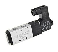 4V110-06 Elettrovalvola aria 1/8quot; Valvola pneumatica 5/2 Vie 5 Porte 2 Posizioni DC 12V 24V AC 220V 110V Bobina Valvola di Inversione 1 Pz(Led W 8mm Fittings,AC 110V)