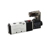 4V110-06 Elettrovalvola di controllo pneumatico da 1/8 "a 5 vie 2 posizioni DC12V DC24V AC110V AC220V con valvole dell'aria di raccordo da 4mm 6mm 8mm(4V110-06 Wire-PC8-01,DC12)