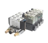 4V110-06 M5 DC24V 12V 2 posizioni 5 vie quattro posizioni elettrovalvola base in alluminio accessori silenziatore set 3 4 5 stazione AC220V AC110V(Ac24v 8 in 8 Out)