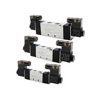4V120-06/4V220-08/4V320-10/4V420-15 Valvola solenoide a 2 posizioni 5 porte DC12V DC24V AC110V AC220V doppia bobina 1 pezzo (4V320-10 PC10-03, DC12V)