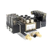 4V120-06 DC24V 12V AC220V AC110V 2 posizioni 5 vie valvola solenoide quadrupla base in alluminio raccordo silenziatori set 3 4 5 6 stazioni(2 Stations)