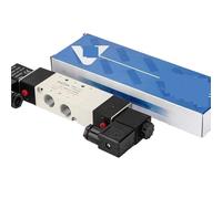 4V130C-06 4V230C-08 Elettrovalvola Doppia testa Doppio controllo 5 vie 3 posizioni Spegnimento Mantenimento Valvola direzionale pneumatica(Grey,DC24V)