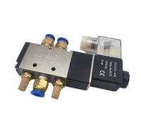 4v210-06 08 Elettrovalvola pneumatica a 5 vie, controllo a 2 posizioni, valvola magnetica for aria e gas, bobina 12/24/220 V, raccordo for tubo flessibile da 4-12 mm, 1 pezzo(4v210-06,DC12V)