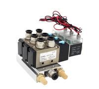 4V210-08 2 posizioni 5 vie valvola solenoide quadrupla in alluminio base di montaggio silenziatori Set 3 4 5 6 stazioni DC24V 12V AC220V AC110V (AC220V 8mm raccordi, 3 stazioni)