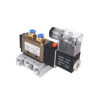 4V210-08 DC12V 24V AC110V 220V 380V 2 posizioni 5 vie elettrovalvola quadrupla base in alluminio montaggio silenziatori set 1-10 stazioni (1 stazione, DC24V)
