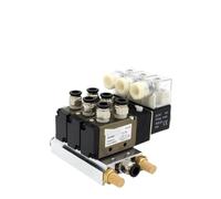 4V210-08 DC24V 12V AC220V AC110V 2 posizioni 5 vie valvola solenoide quadrupla base in alluminio raccordo silenziatori set 3 4 5 6 stazioni(Green)