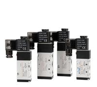 4v210-08 Elettrovalvola pneumatica elettrica a controllo direzionale Valvola magnetica for aria 12V 24V 220V 4v210(4V210-08 DC24V,With12mmFitting)