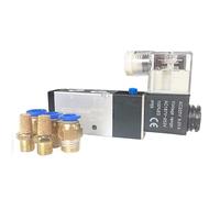 4V210-08 Elettrovalvola pneumatica Valvola magnetica elettrica Porta a 5 vie 2 posizioni Gas 12V 24V 220V Porta 1/4 "Elettrovalvola(WITH 8MM FITTINGS,DC-24V)