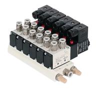 4V210-08 Stazioni Collettori DC12V 24V AC220V Con Raccordi Elettrovalvole A 5 Porte E 2 Posizioni Elettrovalvola A Più Vie Combinata(DC24V 8mm fittings)