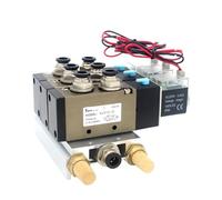 4V310-10 DC24V 12V AC220V AC110V 2 posizioni 5 vie valvola solenoide quadrupla base in alluminio raccordo silenziatori set 3 4 5 6 stazioni 1 pz(Dc24v 10mm Fittings)