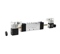 4V330-10 Solenoid Valve, 3-Position 5-Way Pneumatic Directional Control Valve, 24V Power-Off Pressure-Holding Function(10mm fittings,4V330E-10 AC220V)
