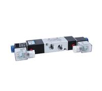 4V330C-10 4V330E-10 4V330P-10 Double headed Double control 5 Way 3 Position Power down hold Pneumatic directional Solenoid valve(With 6mm Fittings,DC12V)
