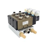 4V410-15 DC24V 12V AC220V AC110V 2 posizioni 5 vie valvola solenoide quadrupla base in alluminio raccordo silenziatori set 2 3 4 5 6 7 stazioni(Ac220v 8mm Fittings,2 Stations)