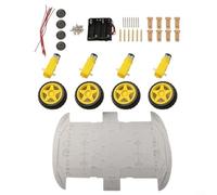 4WD Smart Robot Car Chassis Kit per Arduino Robotics Progetti Include Encoder di Velocità e Motoriduttori con Robusto ABS e Telaio in Metallo