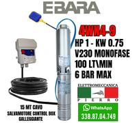 4WN4-09 POMPA SOMMERSA POZZI EBARA 4WN4-9 HP1 100LT/MIN 6BAR 4GS07 LOWARA COMP