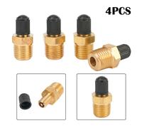 4x 1/4 Npt Mpt Ottone Air-Compressor Serbatoio Fill Valve-Schrader Adattatore