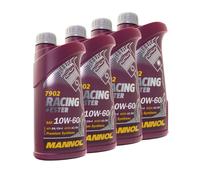 4x 1 Litro Olio Motore 10W-60 Mannol Racing Completamente Sintetico VW BMW Ford
