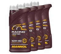 4x 1 Litro Olio Motore 10W-60 Mannol Racing Completamente Sintetico VW BMW Ford