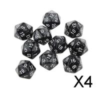 4X 10 Pezzi Dadi A Venti Facce D20 Giocare A Giochi Di Società RPG D&D Dadi