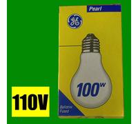 4X 100W 110V GE Lampadine Perla GLS ES E27 Lampada Da Cantiere