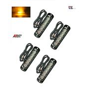 4x 12V 24V 6 LED Ambra Strobo Lampeggiante Recupero Barra Camion Faro Luci Nuova