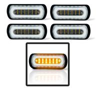 4X 12V 24V Luci LED Marker Strobe Amber Halo Bianche Per Camion Furgone Recupero