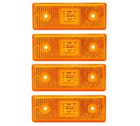 4x 12V arancione ambra 3 LED luci di posizione laterali staffe in gomma per camion ribaltabile camper van bus
