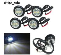 4X 12V Profilo Rotondo Anteriore Evidenziatore 3 LED Bianco Faro Per Autobus