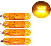 4X 12V SMD 9 LED Amber Side Marker Lights Position Truck Trailer Lorry