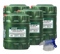 4x 20 Litro FANFARO Ff Hydro Hv Iso 68 Olio Idraulico din 51524-2 51524-3 11158