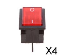 4X 20A / 250V 4Pin 2 posizioni ON / OFF Interruttore a bilanciere a luce rossa